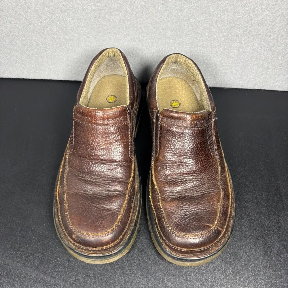 Dr Doc Martens Loafer Slip On Shoes Mens 8M Brown Pebbled Leather 11198 Sneakers